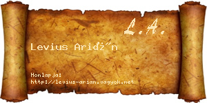 Levius Arián névjegykártya